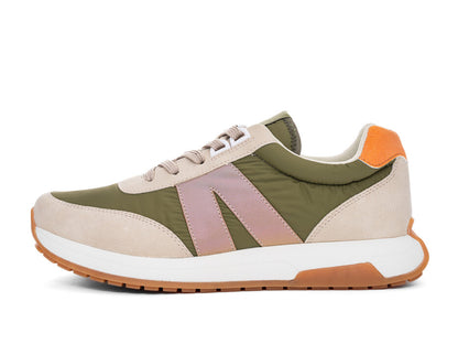 Ara 12-29702 14 Malibu Kiwi Green, Beige & Orange H Fit Sneakers