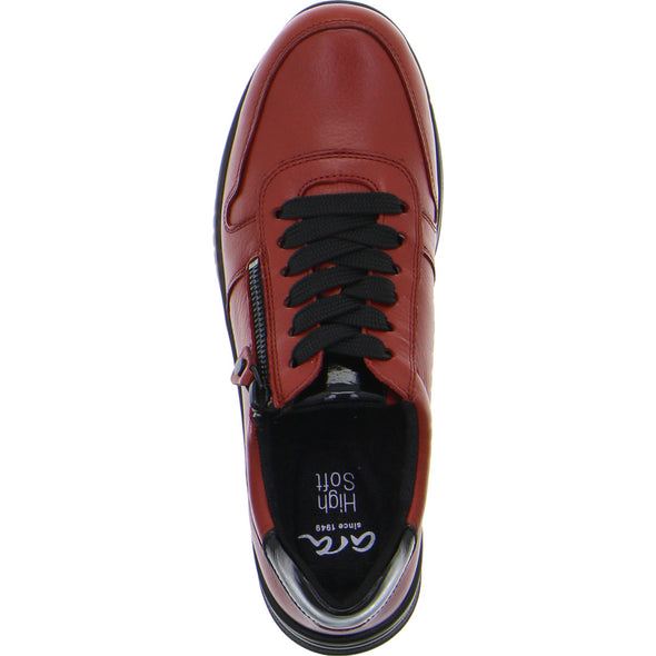 Ara 12-32440 26 Chilli Red & Black Sapporo HighSoft Sneakers with Zip