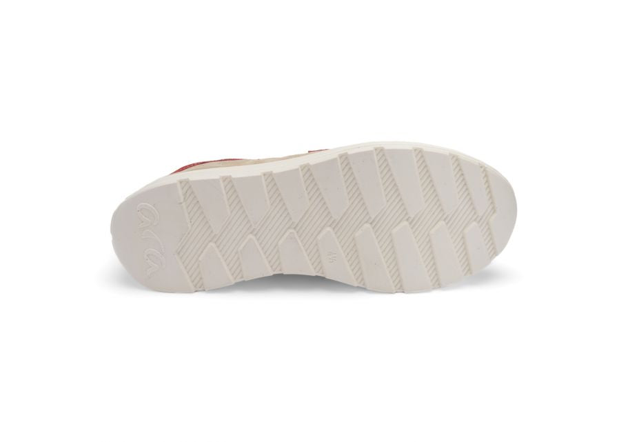 Ara 12-25122 08 New York H Fit Beige, Cream & Red Combi Slip On Loafers