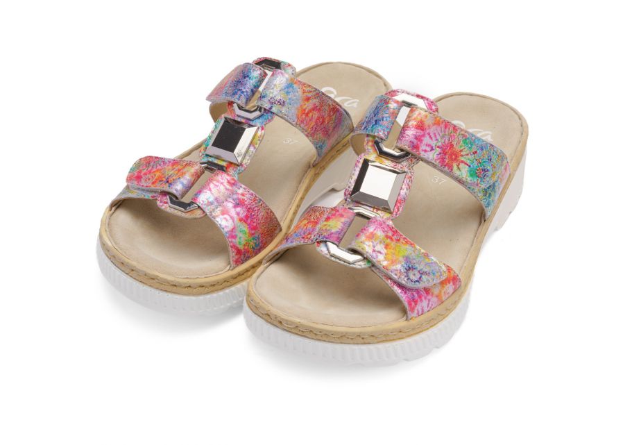 Ara 12-39103 16 Capri-S Multi Slip On Mule with Velcro Straps