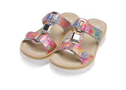 Ara 12-39103 16 Capri-S Multi Slip On Mule with Velcro Straps