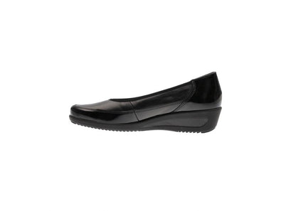 Ara 12-40617 25 Black H Extra Wide Fit Slip On Wedge Shoes