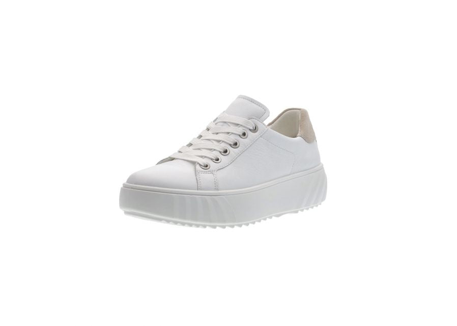 Ara 12-46523 04 Monaco H Fit White & Beige Back Sneakers