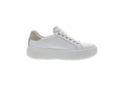 Ara 12-46523 04 Monaco H Fit White & Beige Back Sneakers