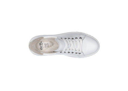 Ara 12-46523 04 Monaco H Fit White & Beige Back Sneakers