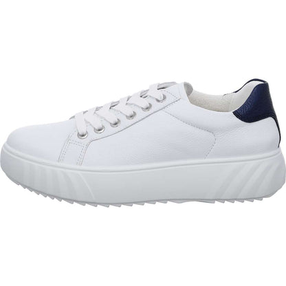 Ara 12-46523 05 Monaco White & Navy Heel H Extra Wide Fit Sneakers