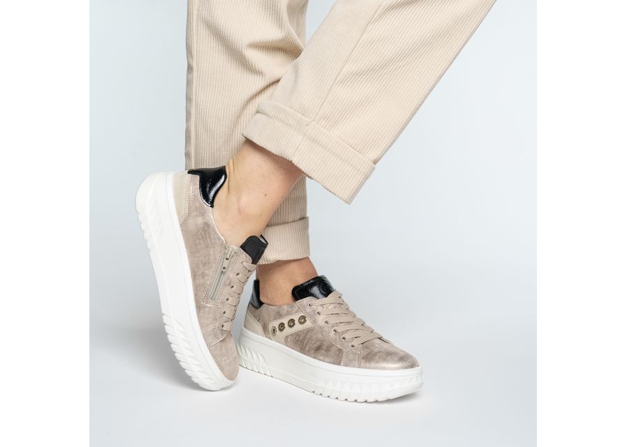 Ara 12-46709 05 Monaco 2.0 H Fit Beige Metallic & Black Sneakers