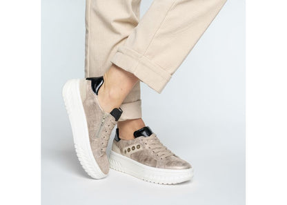 Ara 12-46709 05 Monaco 2.0 H Fit Beige Metallic & Black Sneakers