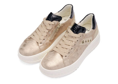 Ara 12-46709 05 Monaco 2.0 H Fit Beige Metallic & Black Sneakers