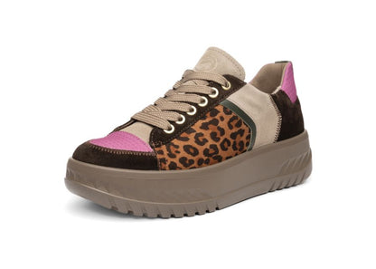 Ara 12-46711 19 Monaco 2.0 Brown Leopard Gold Combi H Fit Trainers