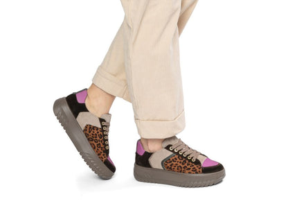 Ara 12-46711 19 Monaco 2.0 Brown Leopard Gold Combi H Fit Trainers