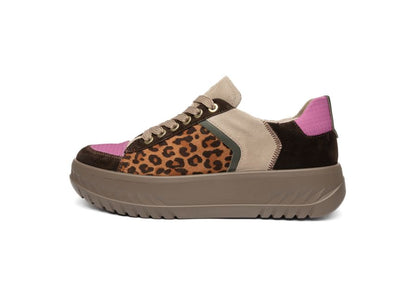 Ara 12-46711 19 Monaco 2.0 Brown Leopard Gold Combi H Fit Trainers