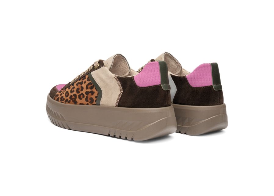 Ara 12-46711 19 Monaco 2.0 Brown Leopard Gold Combi H Fit Trainers