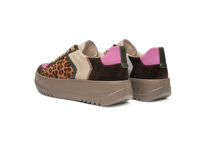 Ara 12-46711 19 Monaco 2.0 Brown Leopard Gold Combi H Fit Trainers