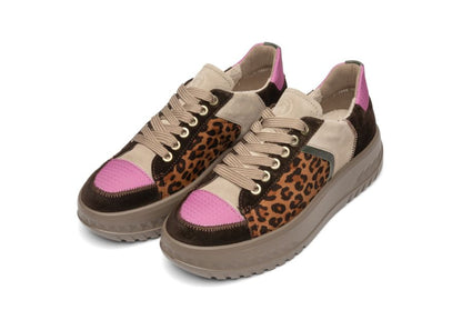 Ara 12-46711 19 Monaco 2.0 Brown Leopard Gold Combi H Fit Trainers