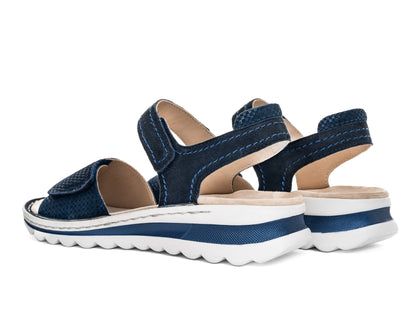 Ara 12-47207 03 Tampa-S 2.0 Navy G Fit Velcro Sandals with Slingback Strap