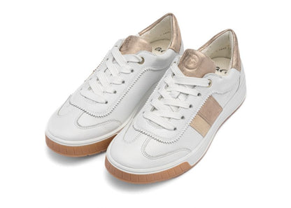 Ara 12-50028-04 Rom.20 G Fit White & Gold Trainers
