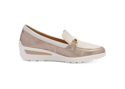 Ara 12-50630 05 Zurich 2.0 H Fit Cream & Beige Metallic Slip On Shoes
