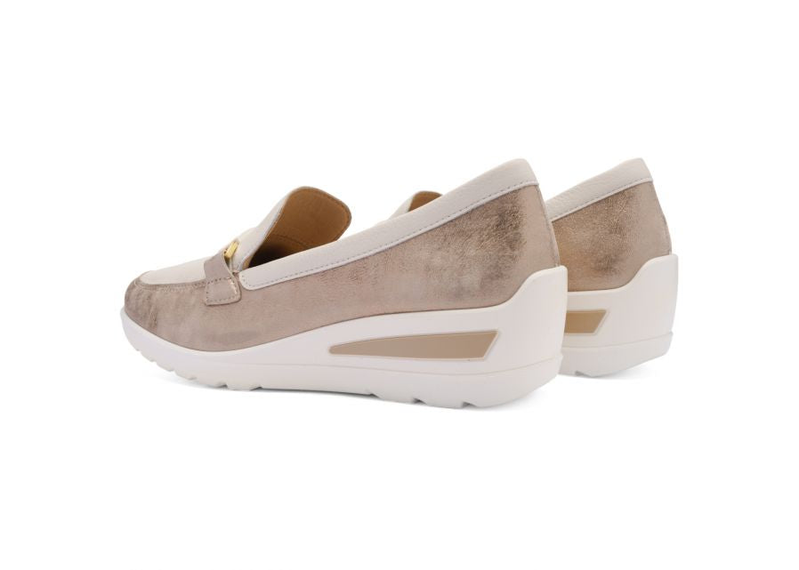 Ara 12-50630 05 Zurich 2.0 H Fit Cream & Beige Metallic Slip On Shoes