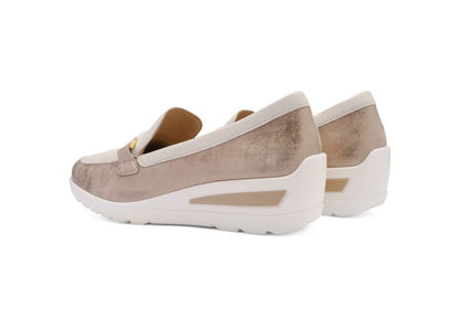 Ara 12-50630 05 Zurich 2.0 H Fit Cream & Beige Metallic Slip On Shoes