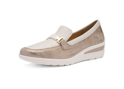 Ara 12-50630 05 Zurich 2.0 H Fit Cream & Beige Metallic Slip On Shoes