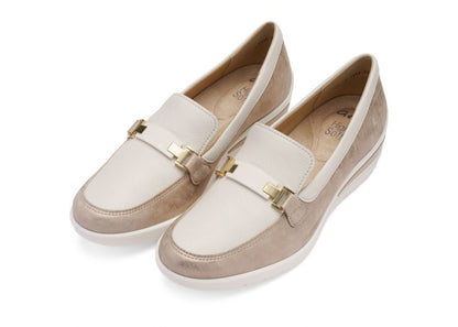 Ara 12-50630 05 Zurich 2.0 H Fit Cream & Beige Metallic Slip On Shoes