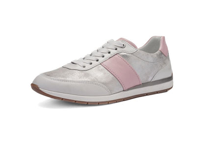 Ara 12-50904 04 Portofino G Fit Silver Metallic & Pink Trainers