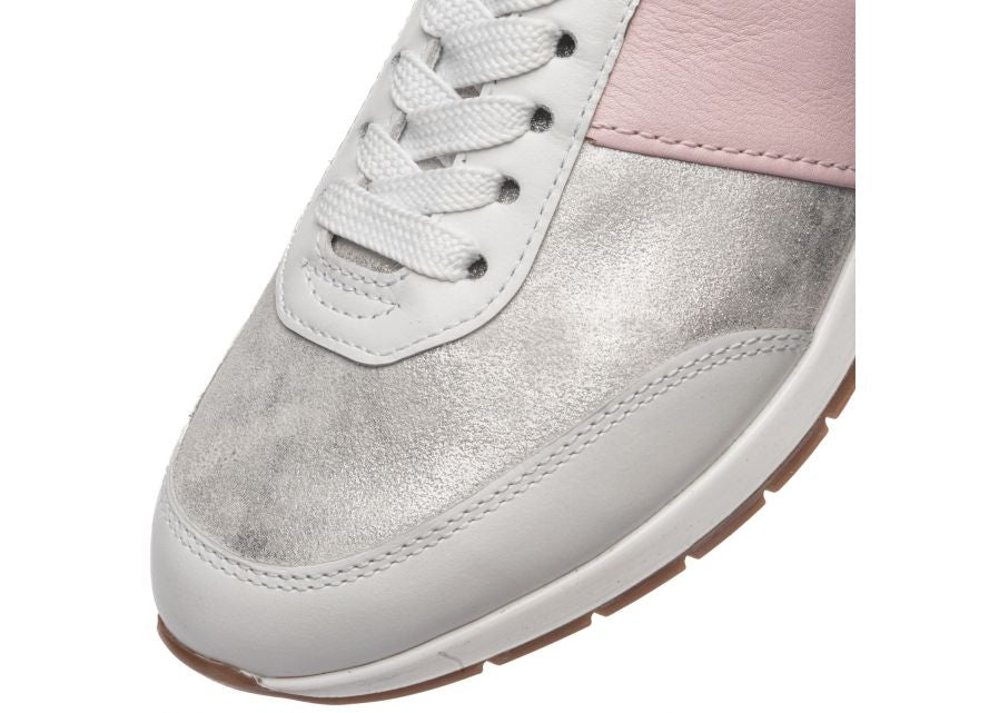 Ara 12-50904 04 Portofino G Fit Silver Metallic & Pink Trainers