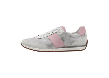 Ara 12-50904 04 Portofino G Fit Silver Metallic & Pink Trainers