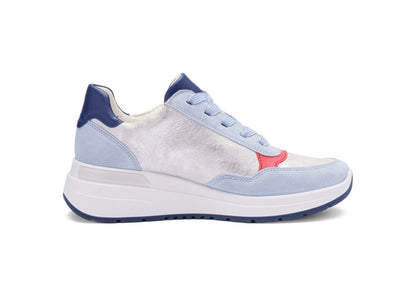 Ara 12-57702 92 Garda H Fit Blue, Silver, Red & Beige Mix Sneakers with Zip