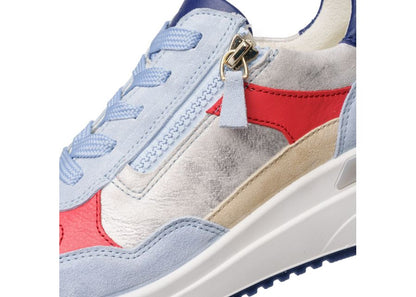 Ara 12-57702 92 Garda H Fit Blue, Silver, Red & Beige Mix Sneakers with Zip