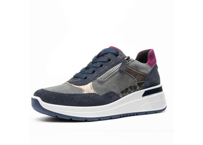 Ara 12-57702 22 Garda Blue Graphit Grey Combi H Fit Trainers