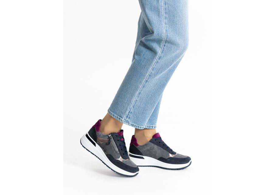 Ara 12-57702 22 Garda Blue Graphit Grey Combi H Fit Trainers