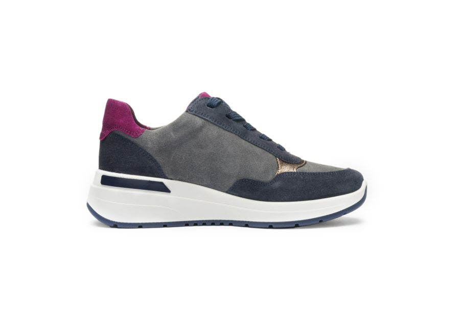 Ara 12-57702 22 Garda Blue Graphit Grey Combi H Fit Trainers