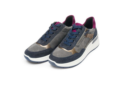 Ara 12-57702 22 Garda Blue Graphit Grey Combi H Fit Trainers