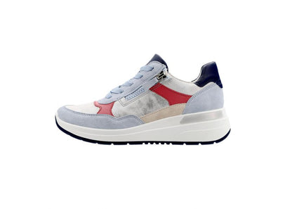 Ara 12-57702 92 Garda H Fit Blue, Silver, Red & Beige Mix Sneakers with Zip