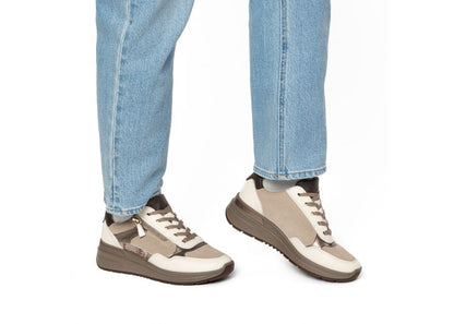 Ara 12-57702 95 Garda Cream, Brown Combi Combi H Fit Trainers