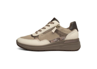 Ara 12-57702 95 Garda Cream, Brown Combi Combi H Fit Trainers
