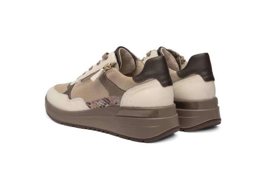 Ara 12-57702 95 Garda Cream, Brown Combi Combi H Fit Trainers