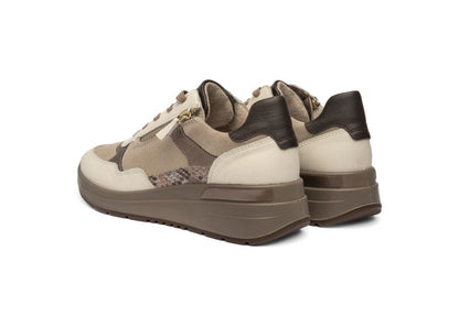 Ara 12-57702 95 Garda Cream, Brown Combi Combi H Fit Trainers