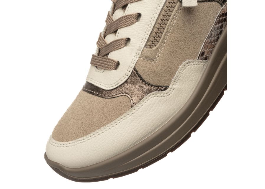Ara 12-57702 95 Garda Cream, Brown Combi Combi H Fit Trainers