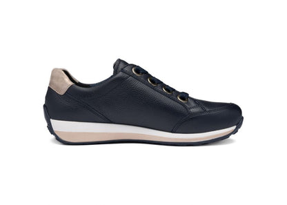 Ara 12-64587 12 Osaka-Highsoft H Fit Navy Sneakers with Zip & Gold Heel