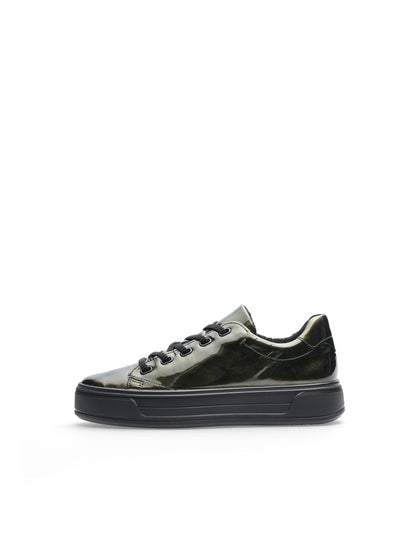 Ara 12-23042 06 Green Patent H Fit Sneakers with Black Sole