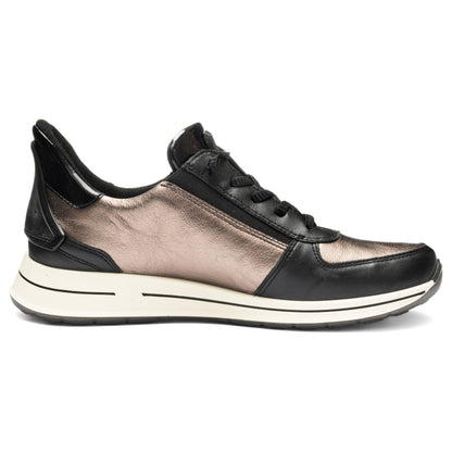 Ara 12-24836 15 Osaka 2.0 H Fit Black & Metallic Slip On Sneakers