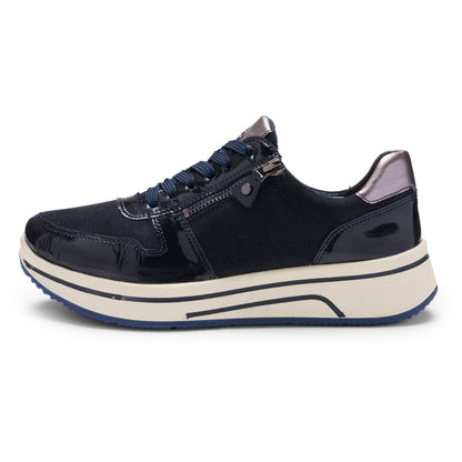 Ara 12-27540 92 Sapporo 3.0 Navy Suede & Patent H Fit Sneakers