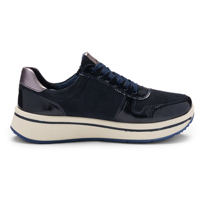 Ara 12-27540 92 Sapporo 3.0 Navy Suede & Patent H Fit Sneakers