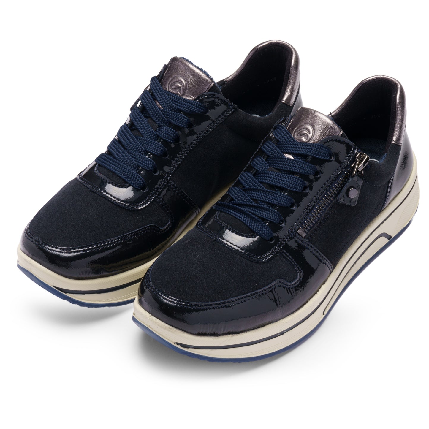 Ara 12-27540 92 Sapporo 3.0 Navy Suede & Patent H Fit Sneakers