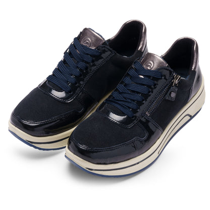 Ara 12-27540 92 Sapporo 3.0 Navy Suede & Patent H Fit Sneakers