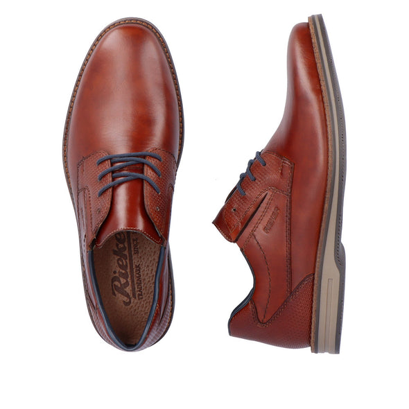 Rieker 12507-24 Tan Brown Beige Sole Navy Lace Shoes