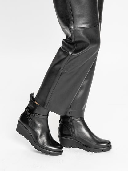 Ara 12-57002 01 H Fit Black Wedge Ankle Boots